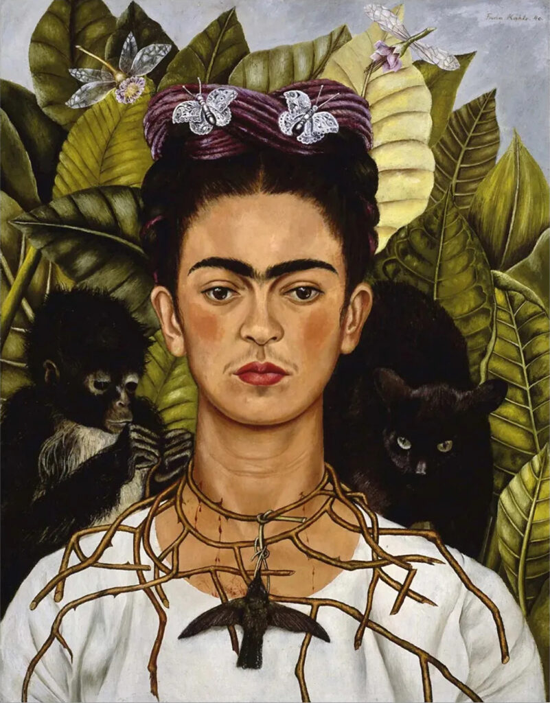 Frida Kahlo, Self-Portrait with Thorn Necklace and Hummingbird