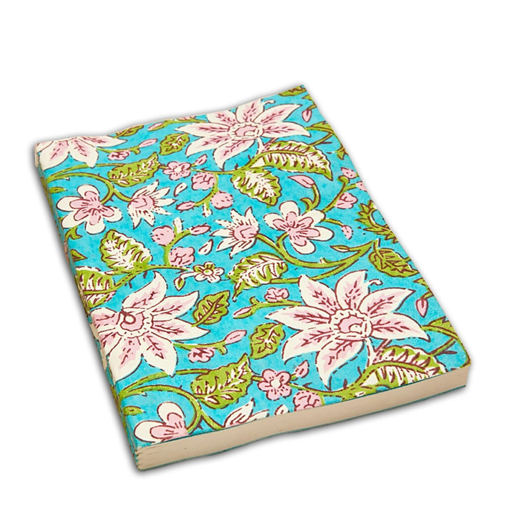 Carnet artisanal Lys, coton recyclé, couverture.