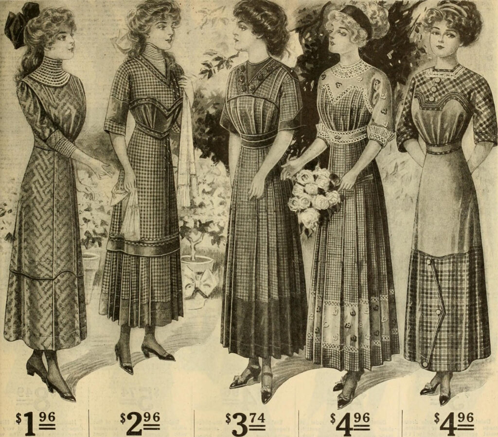 Robes au motif vichy, catalogue printemps-été de Macy & Co. - 1911.